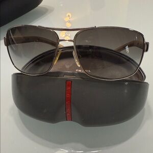 Prada Dark Gray Aviator Sunglasses